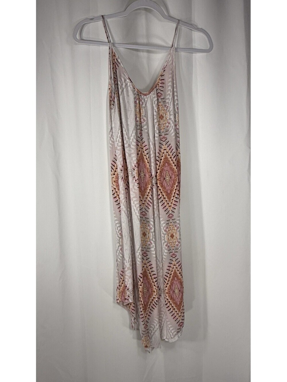 Milibor Boho Romper Size Small Rayon Aztec Tribal Print Wide Leg Jumpsuit USA